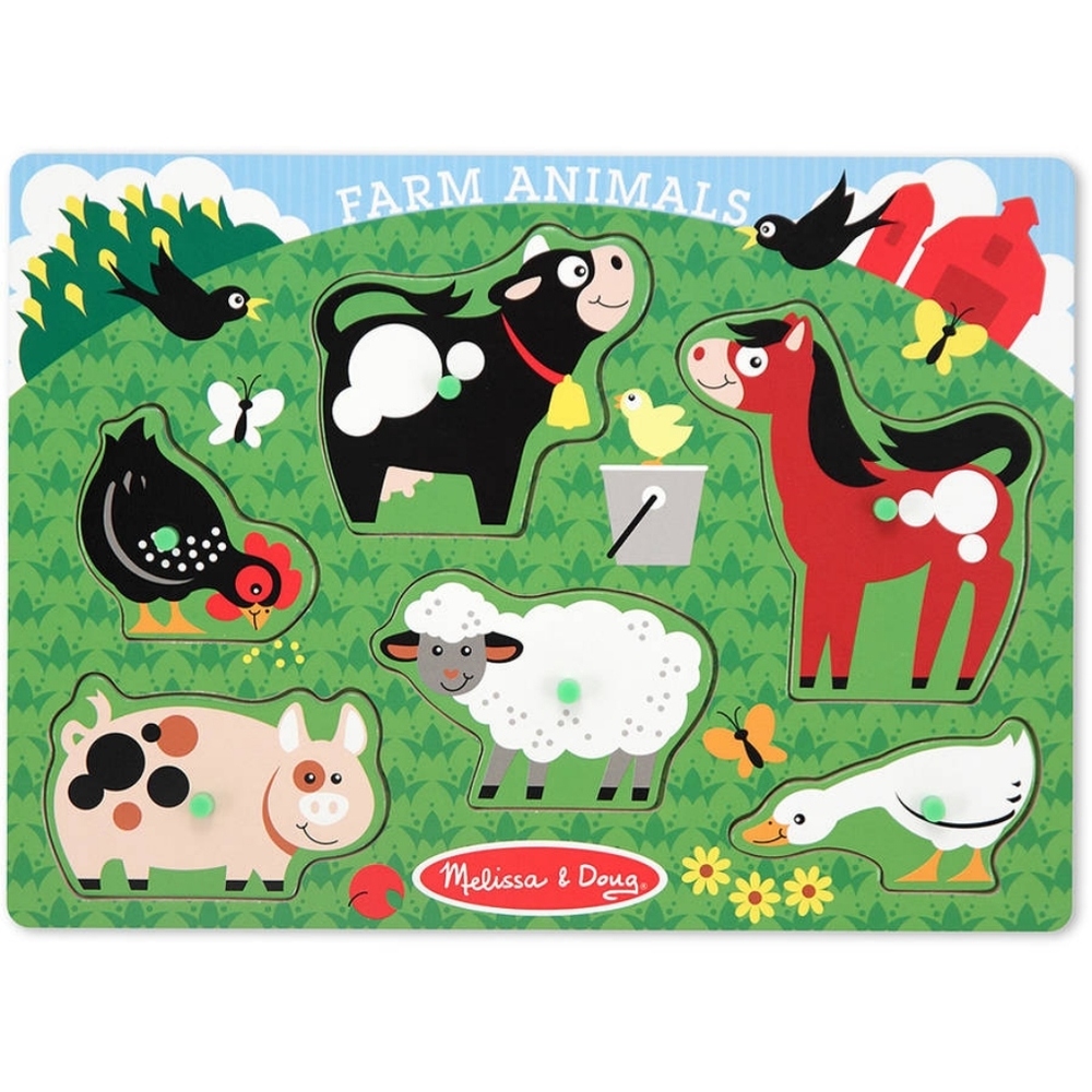 Melissa & Doug Farm Animals Peg Puzzle